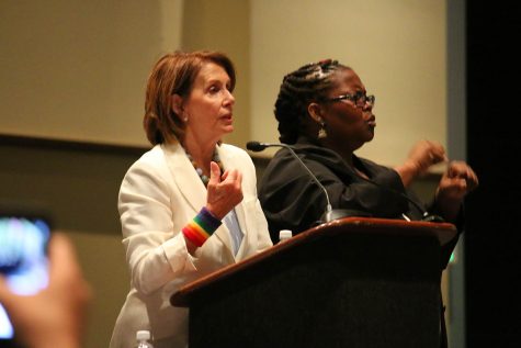 Nancy Pelosi, among others, spoke at the Women's caucus at the Democratic convention, addressing both women's a civil rights in general Photo/Grace Marion