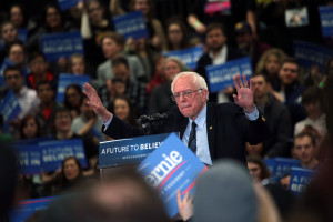 Democratic presidential candidate, Sen. Bernie Sanders speaks during a campaign rally at Macomb Community College in Warren, Mich., on Saturday, March 5, 2016. (Detroit Free Press/TNS)