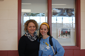 Math teacher, Janice Kelly, with daughter Sarah Kelly, senior.