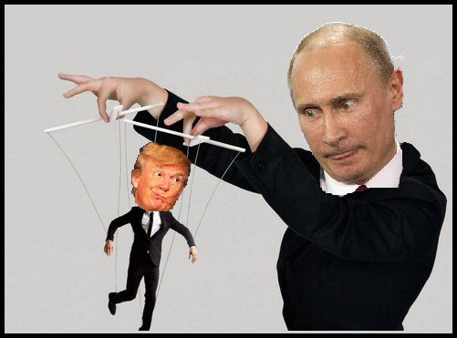Many artists have satirized the Trump administrations connections with Russia, as shown here. 