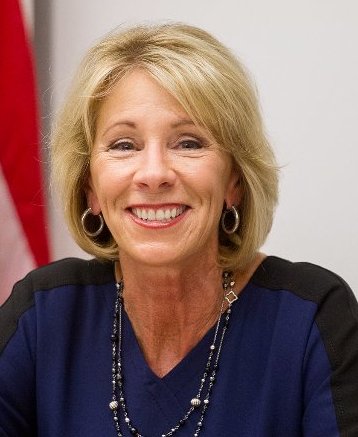 Betsy Devos, one of the leading figures in the Department of Education. 