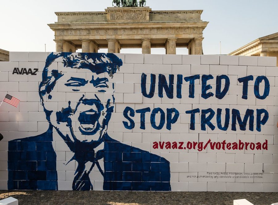 A mural by activist group AVAAZ protests Donald Trumps wall. The mural was painted to encourage U.S. citizens living abroad to register to vote. 