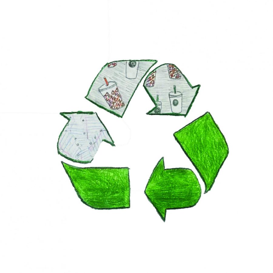 Recycling logo drawn by Brynn Simon