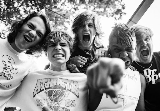 Photo taken by Isaiah Pate in Wilmington, North Carolina, fall of 2022. Featuring band members (from left to right): Jeremy Yun, William Lipton, Axel Ellis, Zendé Murdock and Wyatt Wysong.