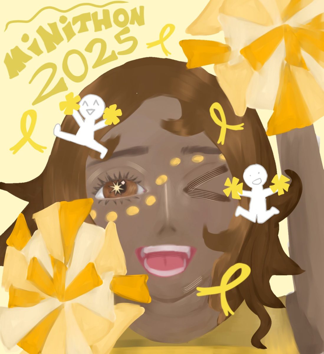 Depiction of cheerleader dancing for Mini-Thon (The Playwickian/Bre Franchitti)
