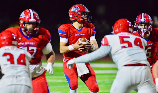 Neshaminy quarterback Michael Eckert, 1, in District 1 Class 6A quarterfinal game versus Owen J. Roberts at Harry E. Franks Stadium in Langhorne, Pa. (Kyle Franko / MediaNews Group Photo) via The Trentonian